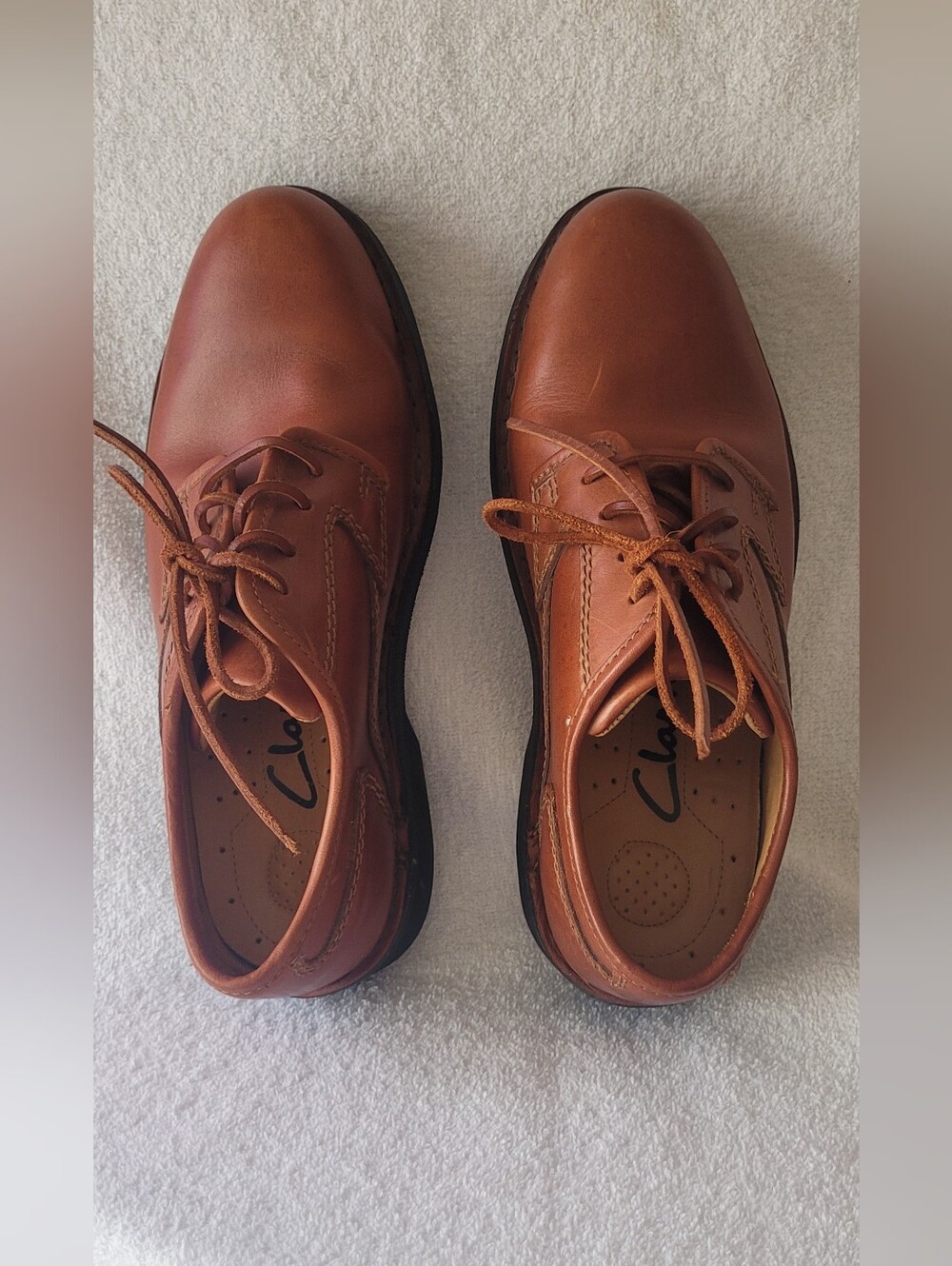 Clarks Men’s Brown Leather Active Air Vent oxford style Shoes Size 8.5 med